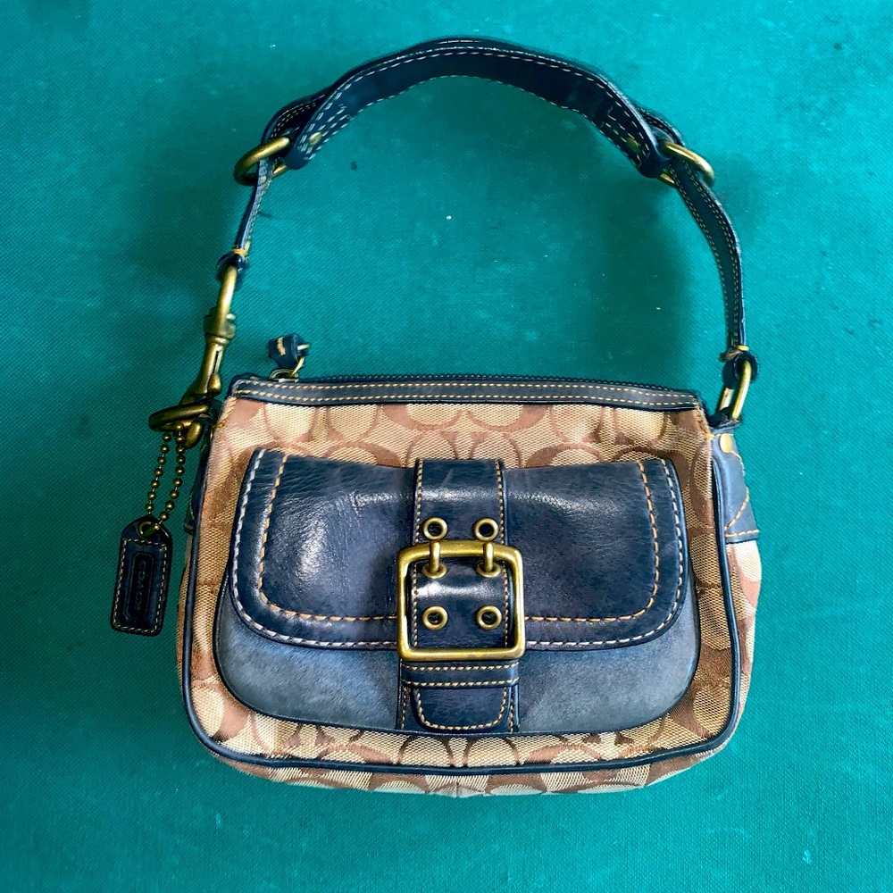 Special Edition Coach Blue & Tan Mini Purse